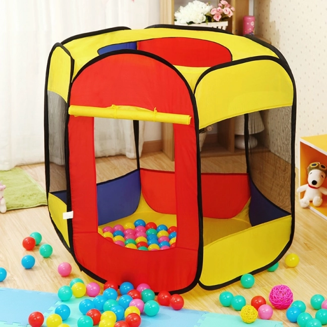 PIXINO Droog zwembad, tent met ballen rood-geel