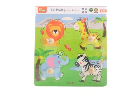Houten inlegpuzzel - wilde dieren