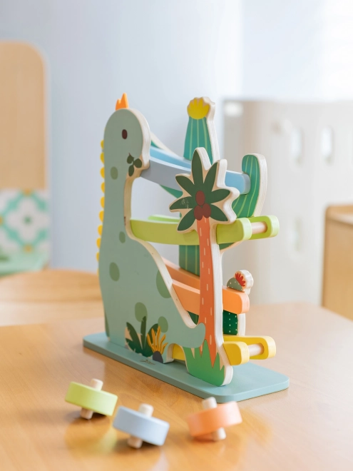 Klassieke houten dinosaurusbaan