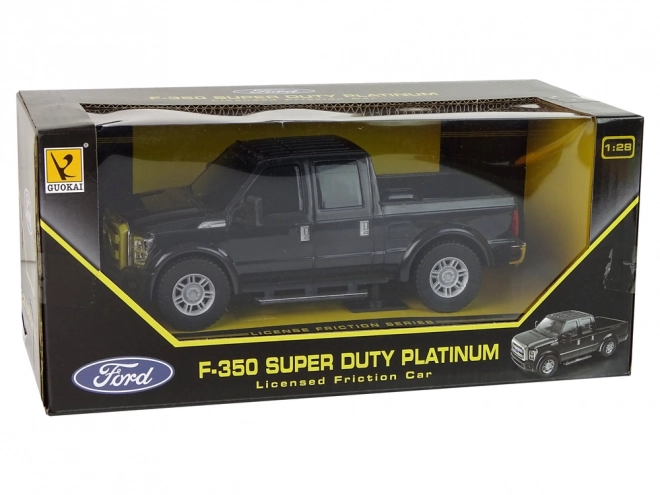 Zwarte Pickup Ford F-350 met Wrijvingsaandrijving 1:28