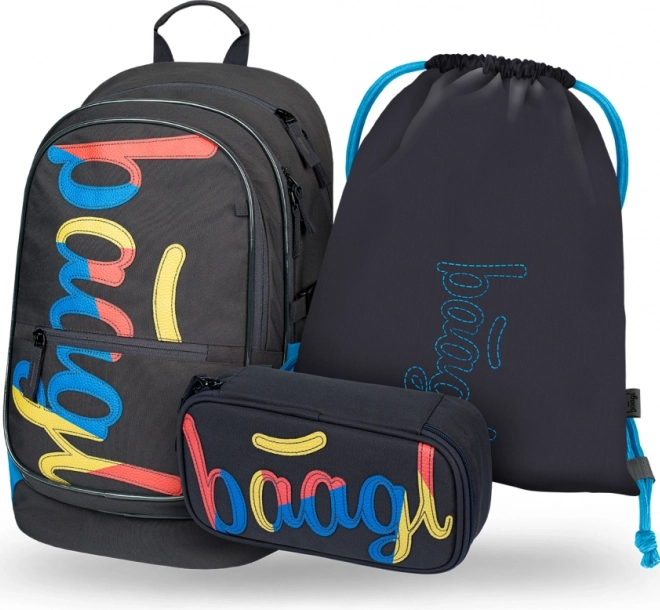 Set 3 St. Baagl: Rucksack, Federmäppchen und Beutel Logo Mix