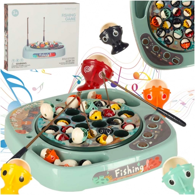 Jeu familial d’adresse pêche aux poissons avec accessoires, bleu, 27 pièces