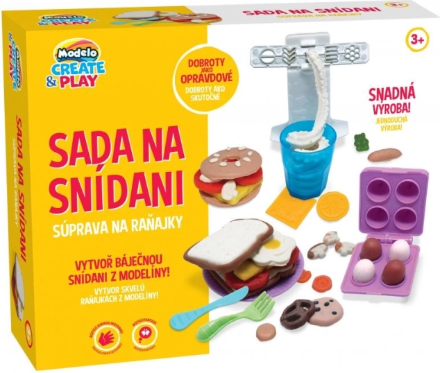 Modelo set voor een klei-ontbijt voor kinderen