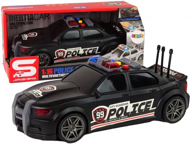 Voiture de sport de police 1:16 Black Sound