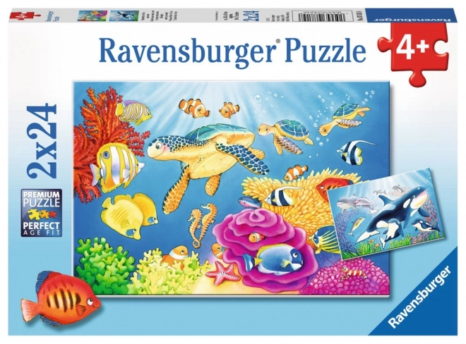 Puzzel onderwater schoonheid 2x24 stukjes