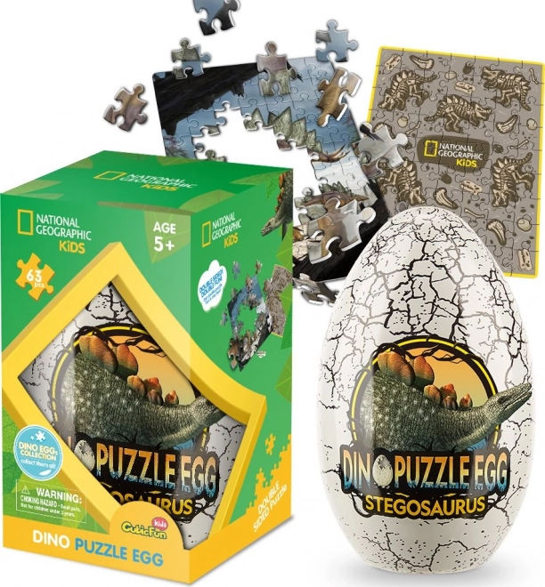 Double-sided Puzzle in Egg Stegosaurus 63 Pieces
