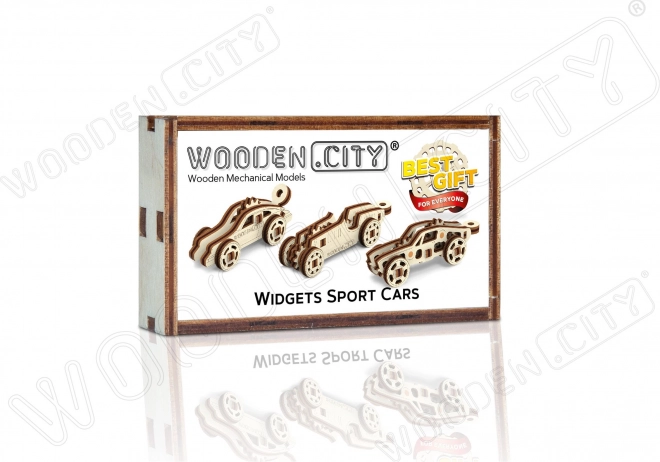 Houten 3D puzzel mini set sportauto's