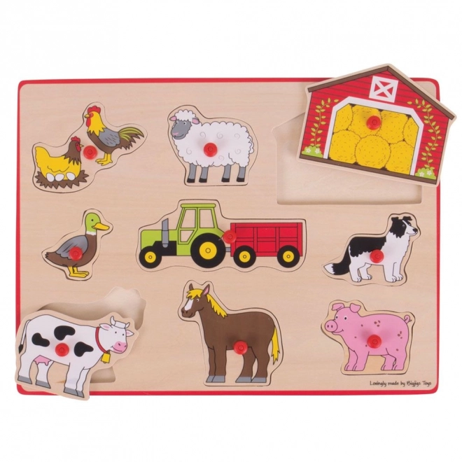 Einlegepuzzle Bauernhof Bigjigs Toys