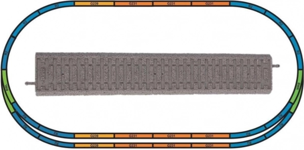 Ballastbedmateriaal voor railsets A+E - basisovaal met parallel spoor
