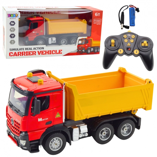 Mirror Model RC Dump Truck in Yellow-Red Design