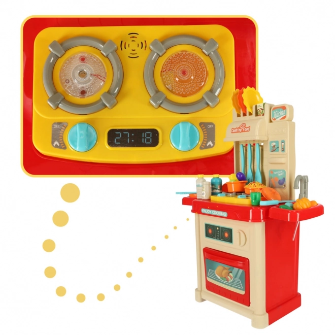 Kinder plastic keuken met verlichting en 44 elementen