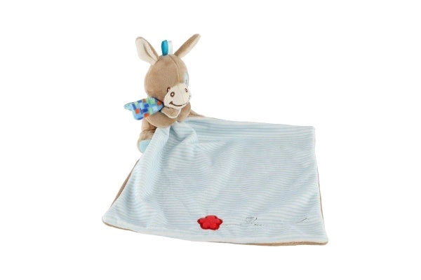 Pluche ezeltje met deken 25x25 cm