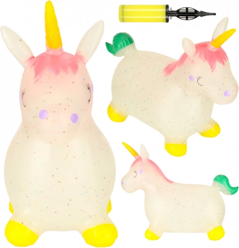 Springspeeltje voor kinderen met pompje - Rubber Eenhoorn