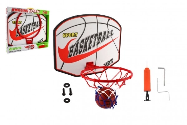 Basketbalset met houten bord en bal
