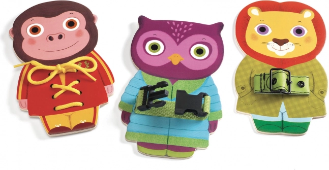 Djeco Attachtou Educational Wooden Animals with Various Fastenings