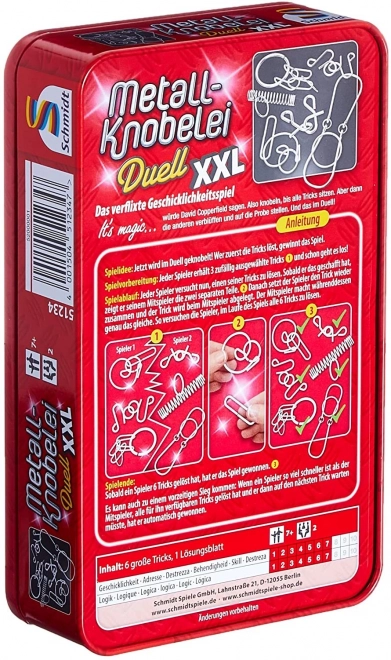 Set van metalen puzzels Duell XXL in metalen doos