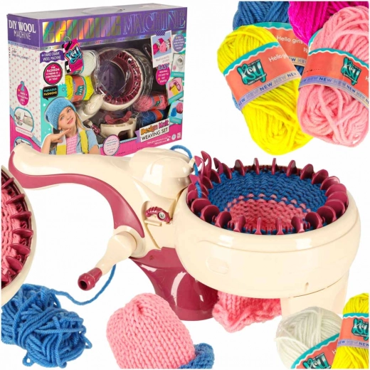 Machine à tricoter avec kit de tricot et de couture avec 5 couleurs de fil
