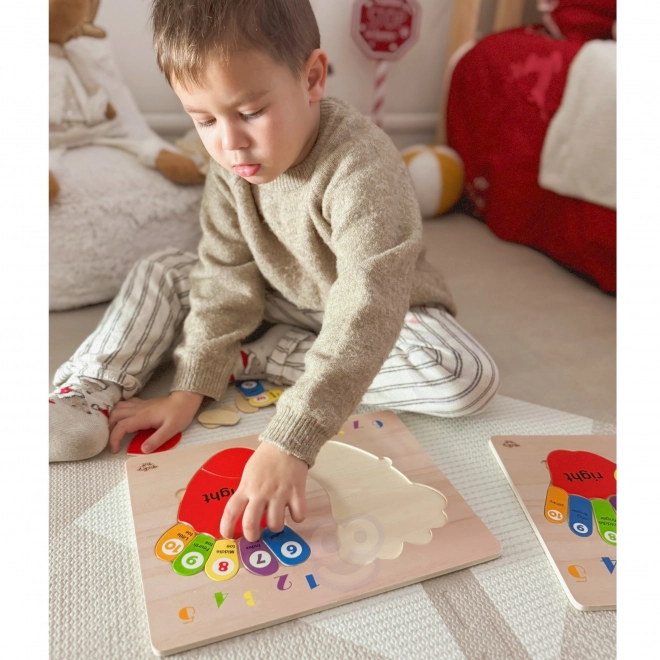 TOOKY TOY Lernpuzzle aus Holz - Zahlen und Farben lernen