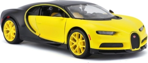 Verzamelmodel BUGATTI Chiron geel‑zwart 1:24