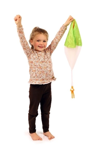 Gloeiende parachutist met parachute 12 cm