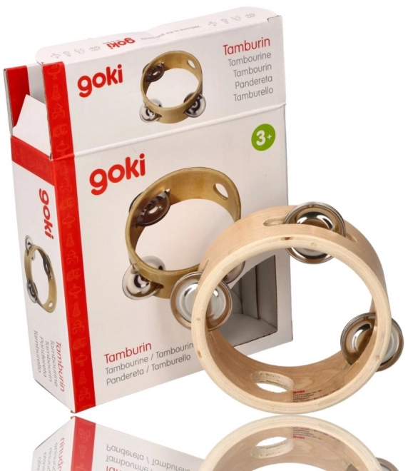 Tamburin Goki mit 3 Schellen ohne Membran