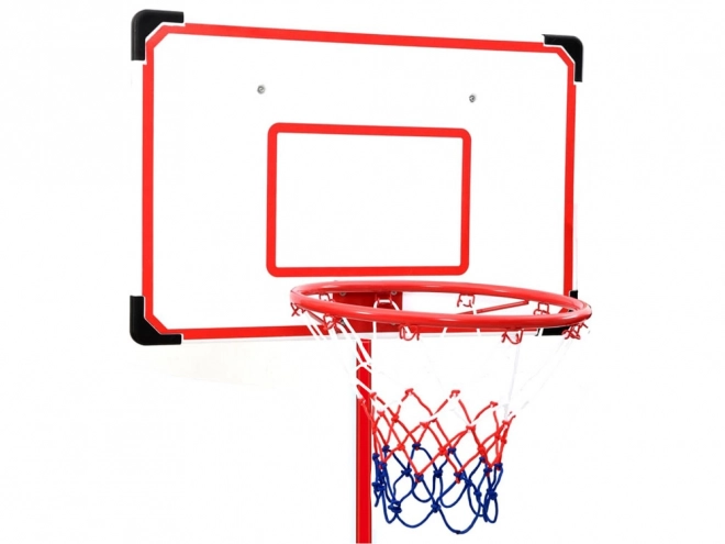 Basketbalbord met bal en pomp