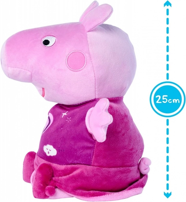 Peppa Pig 2-in-1 pluchen slaapknuffel, speelt + licht, roze, 25 cm