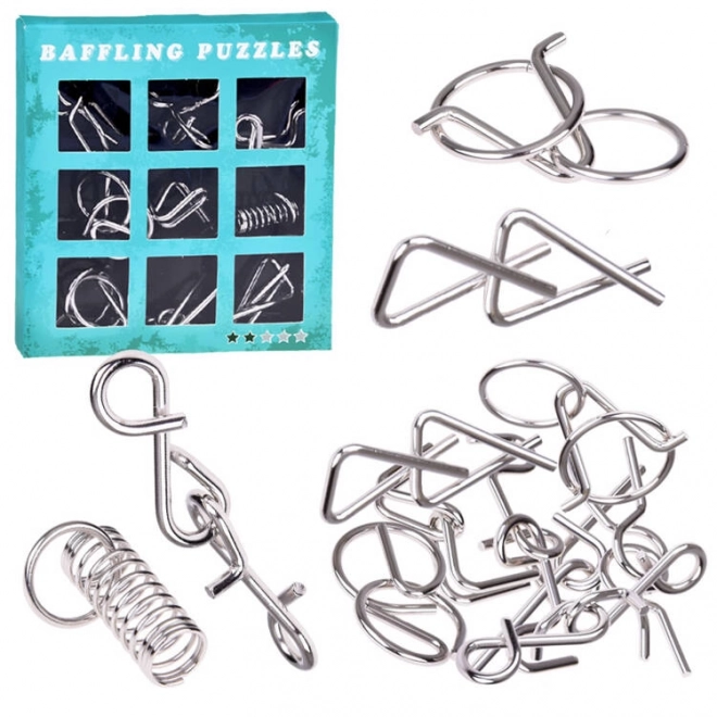 Metalen puzzel logische puzzel 9 stukken