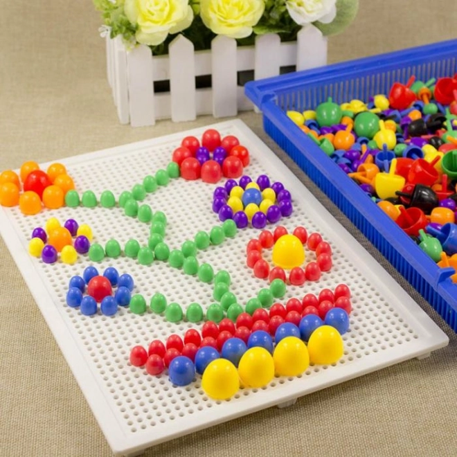 Colorful Mosaic with 296 Pegs
