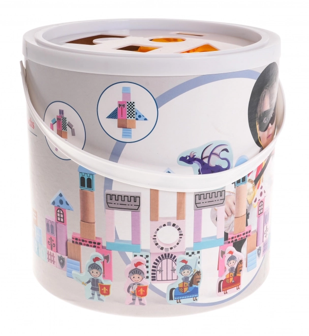 Houten bouwset kasteel met ridders voor kinderen 3+