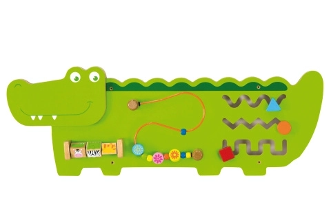 Activiteitenbord / houten wandpaneel spel - krokodil