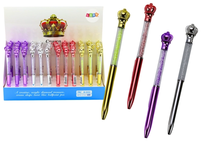 Kogelpen met kroon Diamanten Blauwe vulling 0,7 mm Mix