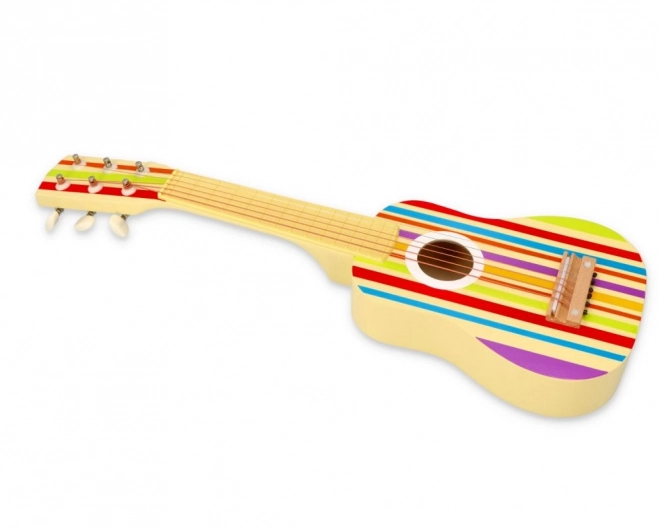 Regenboogkleurige houten zes-snarige gitaar