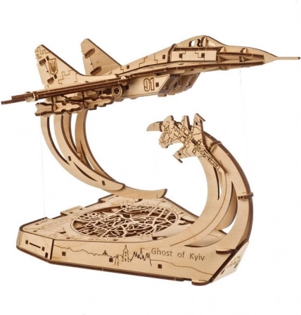 Ugears 3D Holzmodell Flugzeug Ghost of Kyiv (MiG‑29) 1:72