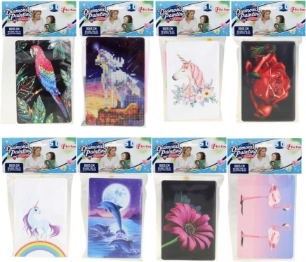 Peinture diamant avec accessoires, mix de couleurs en sachet