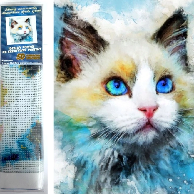 Peinture diamant Regard bleu 30x40 cm
