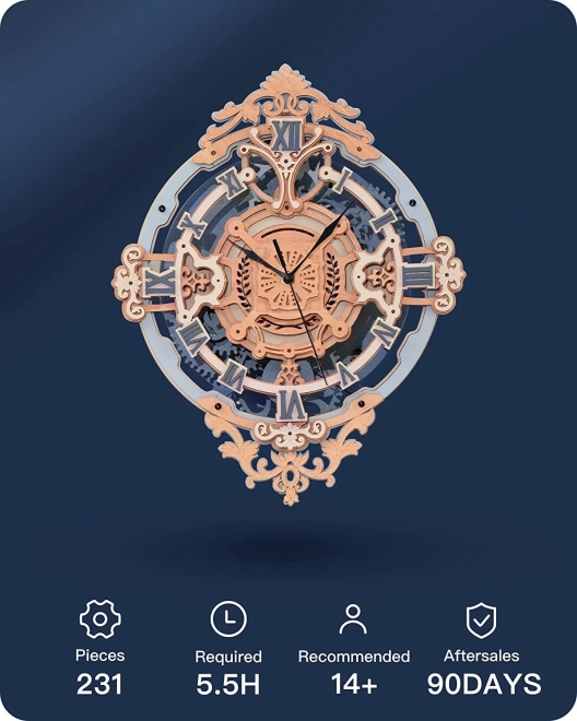 RoboTime 3D houten mechanische puzzel - Wandklok