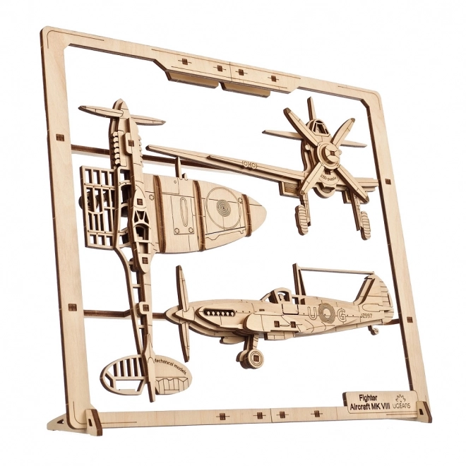 Ugears hölzernes mechanisches Puzzle Jagdflugzeug