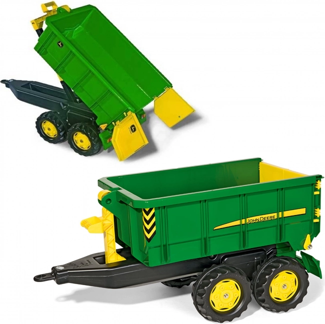 Grande remorque basculante à deux essieux JOHN DEERE pour tracteurs Rolly Toys