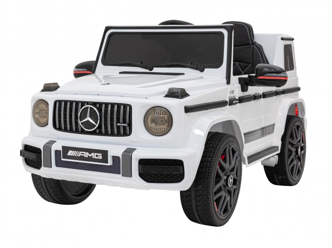 Mercedes AMG G63 voor kinderen wit + afstandsbediening + MP3 LED + langzame start + EVA + gordels