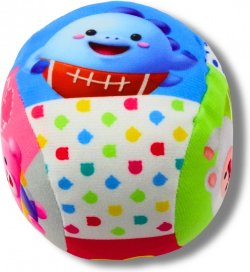 Bunter weicher Ball mit Rassel für Babys 9 cm