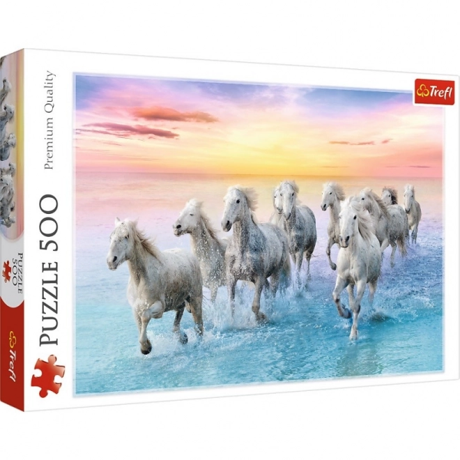 Puzzle 500 Teile Weiße Pferde im Galopp von Trefl