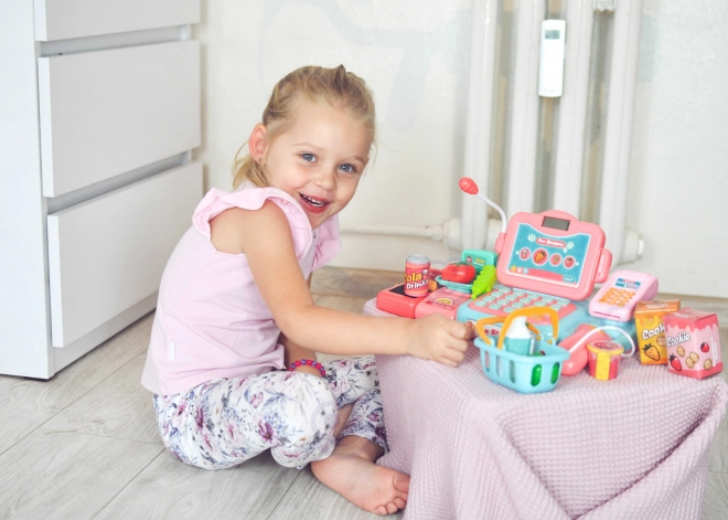 kassa voor kinderen met scanner, weegschaal en microfoon WOOPIE + 24 accessoires