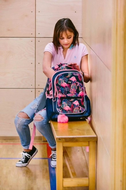 BAAGL Schoolrugzak Flamingo