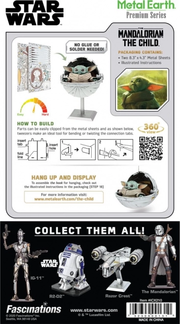 Metal Earth 3D-puzzel Star Wars Mandalorian: Het Kind