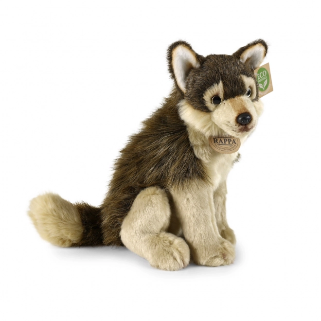 Rappa Pluchen Zittende Wolf 28 cm ECO-VRIENDELIJK