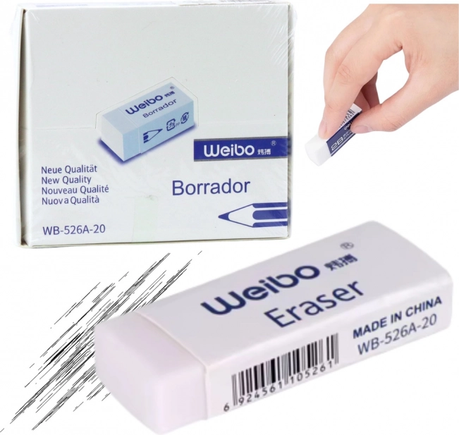 Witte school- en kantoorwisser WEIBO 6 cm