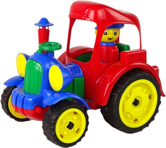 Grand tracteur en plastique avec figurine et roues en caoutchouc HEMAR