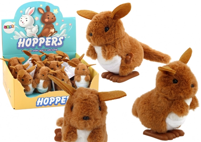 Ornement de Kangourou Sautillant en Peluche à Visser Marron