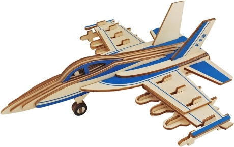 Woodcraft Wooden 3D Puzzle – F-18 Fighter Jet